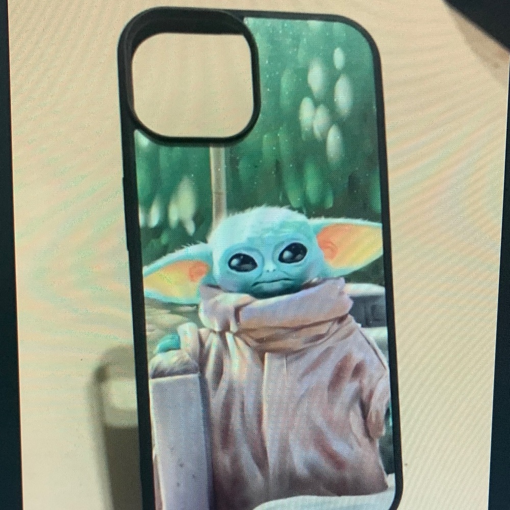 Apple Grogu Phone Case - Black and Green